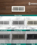 Heavy Duty Boss Grade 4x12 Floor Register Storm Gray Metal Vent Cover for Home Floors With Quiet Operation in multiple colors