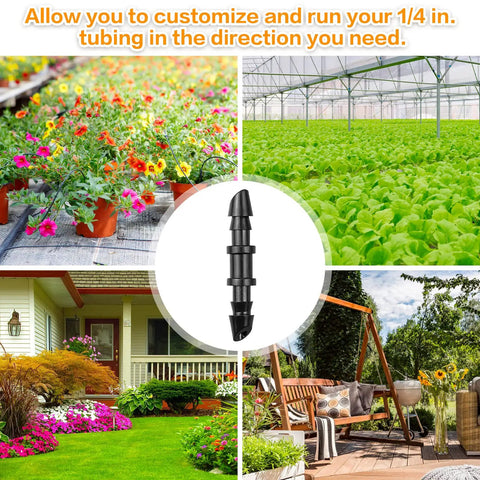 120 Piece Barbed Coupling Fittings Set For 1 Quarter Inch Drip Irrigation Tubing in garden, greenhouse, and lawn settings
