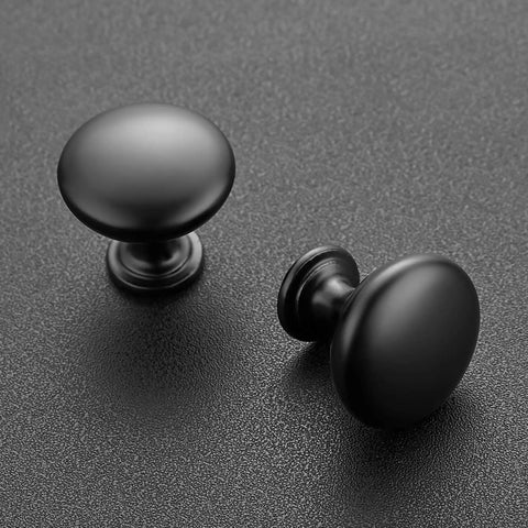 60 Pack Matte Black Zinc Kitchen Cabinet Knobs And Drawer Pulls For Dressers Euro Style Hardware Upgrade with round sleek knobs