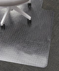 Clear Office Chair Mat With Lip For Carpeted Floors 48 By 36 Inches Extended Under Desk Coverage Lip Edge For Extra Coverage Flat Pile Carpet Protector Smooth Glide under office chair