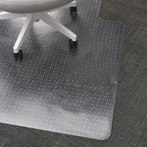 Clear Office Chair Mat With Lip For Carpeted Floors 48 By 36 Inches Extended Under Desk Coverage Lip Edge For Extra Coverage Flat Pile Carpet Protector Smooth Glide under office chair