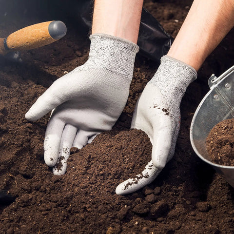 Durable Work Gloves With PU Coated Palm For Men And Women, Cut Resistant EN 388 Level 5 HPPE Liner used in gardening