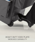 Mobile Large Dark Gray Office Cart with heavy-duty kick plate and wheels, durable commercial grade with telescoping handle.