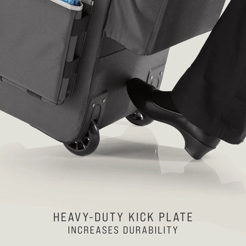 Mobile Large Dark Gray Office Cart with heavy-duty kick plate and wheels, durable commercial grade with telescoping handle.