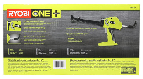 18V Pistol Grip Caulk Gun With Variable Discharge Rate, Beefy 500 Lbs Push Force, Tool Only Holds 10 Ounce Carriage, product box