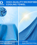 4 Pack Cooling Towels 40 By 12 Inches, Reusable Ice Towels, Soft Breathable Microfiber Neck Wraps display; features breathable mesh.
