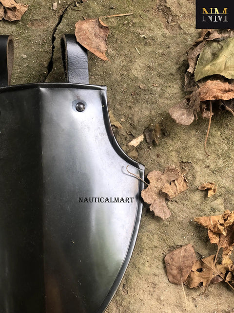 Medieval Markward Shield Tasset Armor for Cosplay and LARP Built for Game Ready Action Blackened Steel Viking Thigh Armor