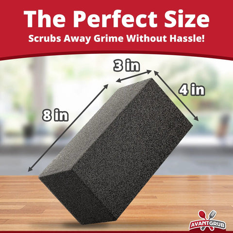 Bulk 4 Pack Heavy Duty Grill Cleaning Brick Pumice Stone For Flat Top Grills, size 8x3x4 inches, on wooden surface.