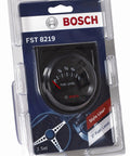 Style Line 2 Inch Fuel Level Gauge Electric Black Dial Face Black Bezel Backlit 12V Negative Ground Requires Fuel Level Sender SP0F000013 Includes Mounting Hardware Fits 2.0625 Inch Opening, packaged view