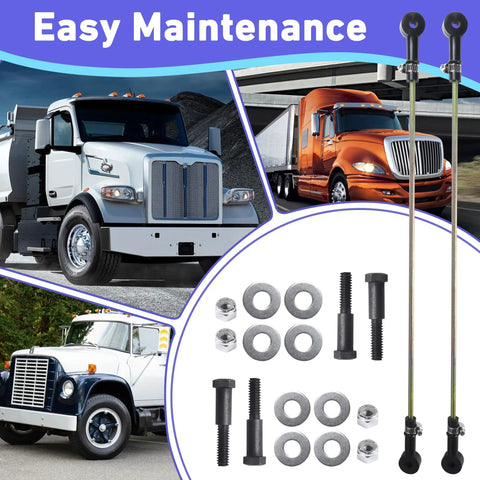 Two Pack Height Control Valve Adjustable Linkage Rod Kit 13.5 To 19.5 Inch Fits Haldex 48100225 Neway SRK168 Meritor R307852 For Semi Trucks And Heavy Duty Rigs With Air Suspension, metal rods and hardware