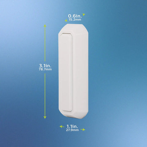 Direct Wire White Doorbell Push Button Replacement For 24V Systems DIY Install With Mounting Hardware And Instructions, dimensions shown