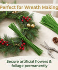 Chenille Stem Pipe Cleaners Bulk Pack About 200 Pieces, 12 Inch Length, 0.24 Inch Diameter, Ideal For DIY Crafts, Festival Decor, Floral Arrangements, Wreath Making, Bendable Twisty Stems For Adults Projects in green wreath-making scene