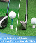 Unbreakable Rubber Golf Tees For Mats And Practice Tee Holder used with drivers and fairway woods on green mat