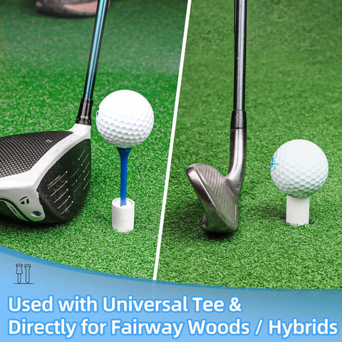 Unbreakable Rubber Golf Tees For Mats And Practice Tee Holder used with drivers and fairway woods on green mat