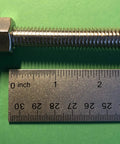 Stainless Steel Eye Bolt One Half Inch By Twelve Inch Whitworth Short Thread Marine Grade AISI 316 With Washers beside ruler