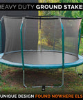 Heavy Duty Trampoline Wind Anchors Kit With Stakes And Straps For Secure Ground Setup 12 Inch Ground Anchors Easy Drill Bit Install
