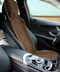 Natural Wood Beaded Seat Cover With Massaging Cooling Ventilated Cushion for car and truck installed on driver's seat