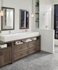 Modern bathroom with Single Hole Lavatory Faucet With ADA Compliant WaterSense Low Flow Metal Pop Up Drain Rigid Spout in chrome