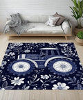 Farmhouse Style Non Slip Tractor Truck Carpet 5X8 Area Rug For Bedroom Living Room And Kitchen Soft 500G Per Square Meter Flannel