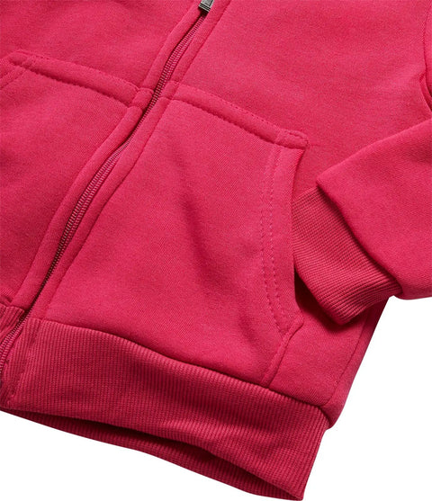 Girls Cozy Soft Fleece Sherpa Lined Zip Up Hoodie For School And Play, Comfy Everyday Sweatshirt With Warm Fleece Lining, Size 5-6