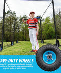 Heavy Duty Baseball and Softball Batting Cage With Wheels For Backyard Driveway And Club Training Commercial Grade Portable Cage with wheels and player