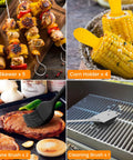 Grill Gear Set With 4-In-1 Spatula, Fork, Tongs And Brush, 10 Skewers, 8 Silicone Corn Holders, 2 Silicone Brushes, Food Grade Stainless Steel