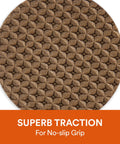 Close-up of 1.5-inch brown Heavy Duty Self Adhesive Gripping Pads For Hard Surfaces One And A Half Inch Brown 8 Count No Slip Furniture Grippers