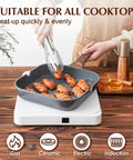 Nonstick Grill Pan For Stove Tops With Pour Spouts, Square 9.5 Inch Griddle used on induction cooktop indoors