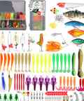 130Piece Pro Fishing Lures Kit With Tackle Box For Bass Anglers Includes Crankbaits Spinnerbaits Soft Plastics Jigs Spoons