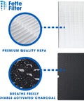 Premium True HEPA H13 Replacement Filter Set for Winix 5500 2 AM80 Air Purifier with HEPA and activated carbon filter detail.