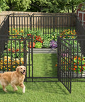 No Dig Garden Fence For Dogs 27 Feet Long 40 Inches High With 12 Metal Pipe Panels And One Door Expandable Dog Fence For Yard