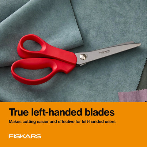Left Handed Pinking Shears For Fabric And Crafts, 8 Inch, Zigzag Blades That Prevent Fraying, Pro Grade Stainless Steel