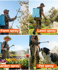 Backpack Sprayer 4 Gallon With Mixer And 0 To 100 Psi Adjustable Pressure used for farm, lawn, garden, and pet spraying