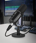 Dynamic XLR USB Microphone for Podcasting and Streaming All Metal Studio Mic Kit With Noise Canceling USB C Port Cardioid Pickup