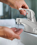 WaterSense Certified Brushed Nickel Single-Handle Bathroom Sink Faucet With Sleek Modern Look, Easy-Use Lever, Low-Flow Water Savings