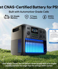 Elite 200 V2 Portable Power Station With 2073.6Wh LFP Battery, front view on grass, 4 AC outlets, automotive-grade cells.