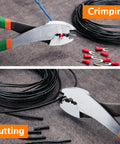 Pro Grade Electrician Terminal Crimp Pliers With Cutter for 10 to 22 AWG Wire, crimping and cutting electrical wire with PVC handle