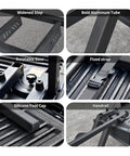 45 Inch Foldable Tailgate Ladder With Grab Handle For Pickup Trucks, Heavy Duty Step Up Access, Fits Ford F Series, Ram 2500, Silverado And More, 600 LB Capacity, Easy Install, black aluminum parts