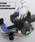 Slick Cordless Electric Tube Bender For Copper Pipe 1/4 To 7/8 Inch shown with easy one-handed grip for operation.