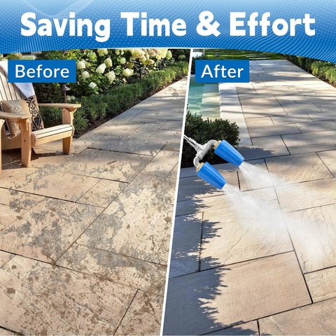 Dual Turbo Nozzle Power Washer With 360 Degree Rotating Jets Delivers 4000 PSI And Four To Six GPM cleaning patio