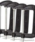 Heavy Duty Beefy 4 Pack 6 Inch C Clamp Set With Malleable Iron Build, 1350 Lbs Clamping Power, 6 Inch Jaw Opening, Side View