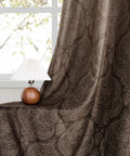 Brown Ombre Curtain Panels Set Of 2 For Small Windows 42W X 63L Each Room Darkening Light Blocking Blockout Thermally Insulated Damask