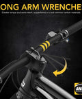 Beast Mode Pro Grade 35 Piece Long Arm Ball End Hex Key Set with S2 Alloy Steel demonstrating torque on a bike handlebar.