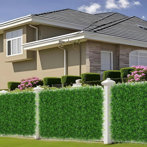 Ultra Dense Realistic Boxwood Hedge Wall Panels 40x120 Inches Covering 33.33 Sq Ft UV Protected Artificial Grass Backdrop