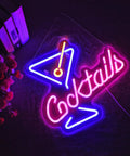 Lit Neon Sign Cocktails For Home Bar And Man Cave Led Dimmable Lights 15x13 Inch USB Cable 70 Inches Flexible Silicone Neon Art