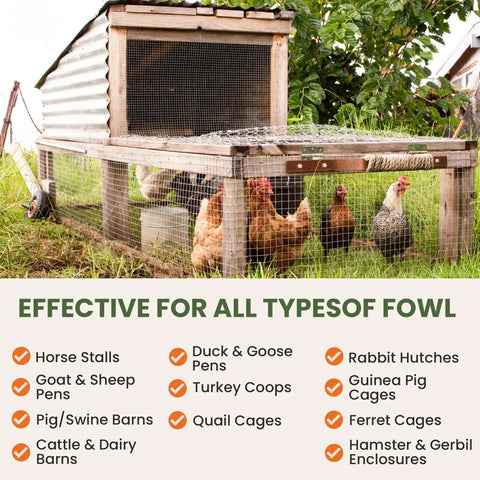 All Natural Chicken Coop Odor Eliminator And Moisture Absorber For Coops And Runs Ammonia Neutralizer And Deodorizer listed benefits.