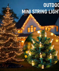 Warm White Incandescent Christmas Lights Outdoor 20ft String With 100 Bulbs Waterproof lighting up tree and house