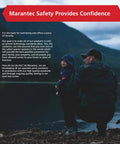 Man with two children at a lakeside, emphasizing Marantec's focus on safety and security for family wellbeing.