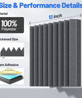 Badass Sound Proof Foam Panels Self Adhesive Acoustic Wall Tiles 12 inch thick polyester for echo dampening.