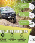Permanent Valve Stem Replacement Kit For Tubeless Tires, installation instructions on a rugged terrain with an off-road vehicle.